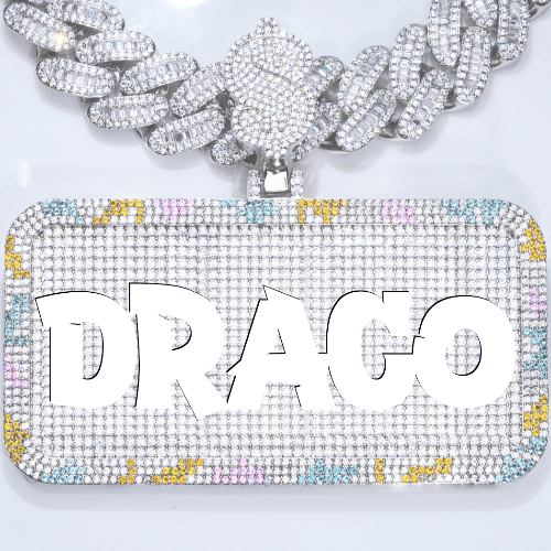 CUSTOM LETTER NECKLACE 3D COLORFUL SQUARE