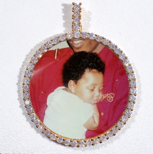 LARGE 3D CIRCLE CUSTOM PICTURE PENDANT