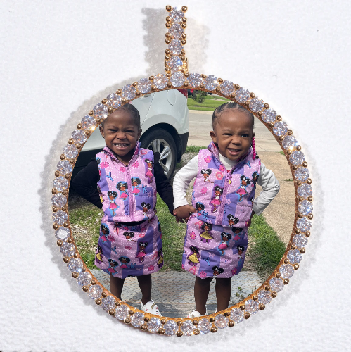 LARGE 3D CIRCLE CUSTOM PICTURE PENDANT