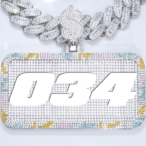CUSTOM LETTER NECKLACE 3D COLORFUL SQUARE