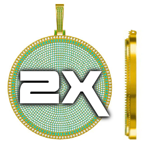 CUSTOM LETTER NECKLACE 3D BIG DISC