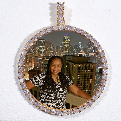 LARGE 3D CIRCLE CUSTOM PICTURE PENDANT
