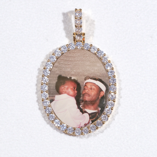 3D Oval Custom Picture Pendant
