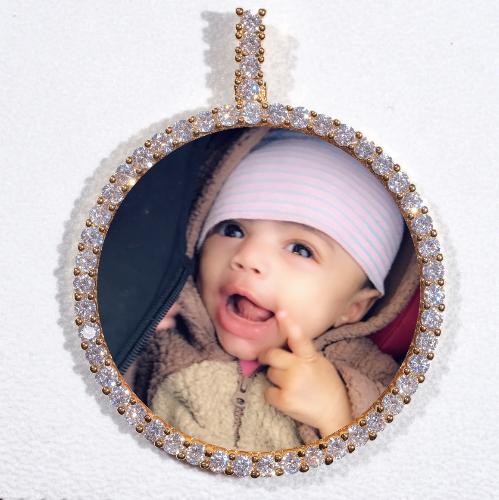 LARGE 3D CIRCLE CUSTOM PICTURE PENDANT