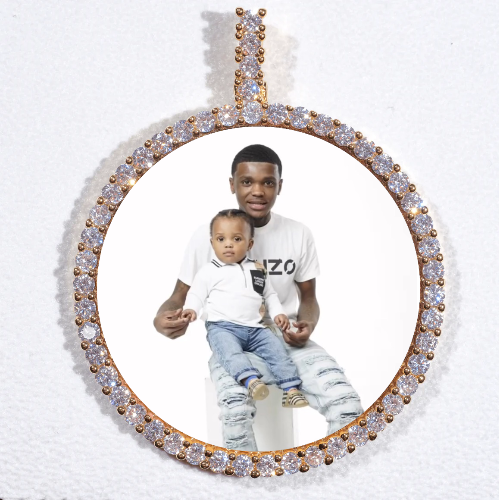 LARGE 3D CIRCLE CUSTOM PICTURE PENDANT