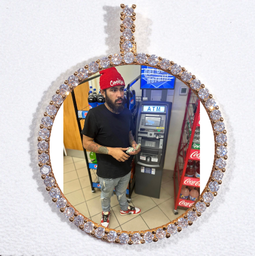 LARGE 3D CIRCLE CUSTOM PICTURE PENDANT