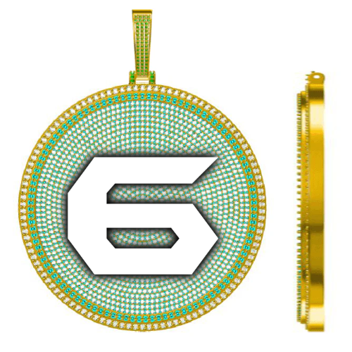 CUSTOM LETTER NECKLACE 3D BIG DISC