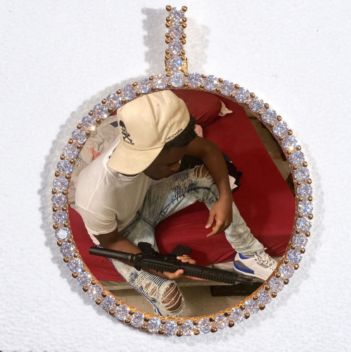 LARGE 3D CIRCLE CUSTOM PICTURE PENDANT