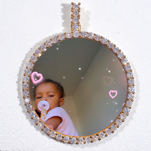 LARGE 3D CIRCLE CUSTOM PICTURE PENDANT