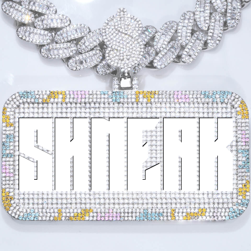 CUSTOM LETTER NECKLACE 3D COLORFUL SQUARE