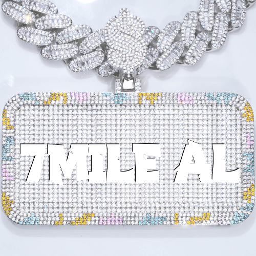 CUSTOM LETTER NECKLACE 3D COLORFUL SQUARE