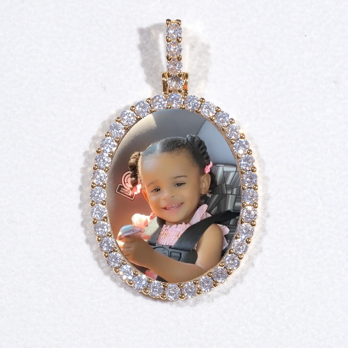 3D Oval Custom Picture Pendant
