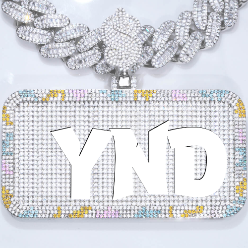 CUSTOM LETTER NECKLACE 3D COLORFUL SQUARE