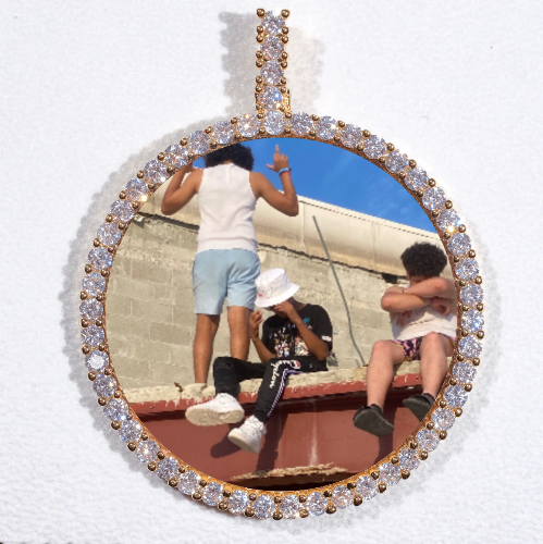 LARGE 3D CIRCLE CUSTOM PICTURE PENDANT