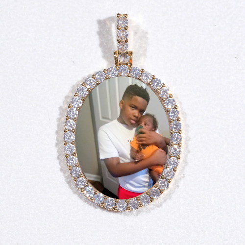 3D Oval Custom Picture Pendant