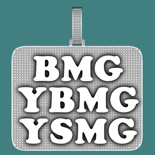CUSTOM LETTER NECKLACE 3D BIG SQUARE