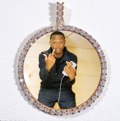 LARGE 3D CIRCLE CUSTOM PICTURE PENDANT