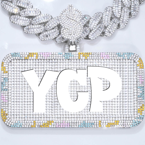 CUSTOM LETTER NECKLACE 3D COLORFUL SQUARE