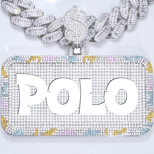 CUSTOM LETTER NECKLACE 3D COLORFUL SQUARE