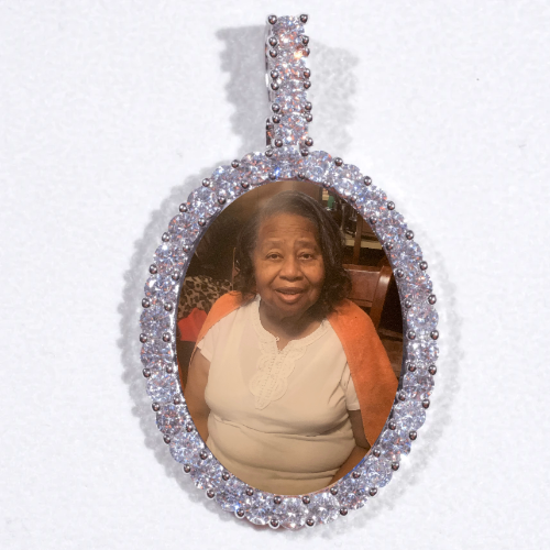 Large 3D Oval Custom Picture Pendant
