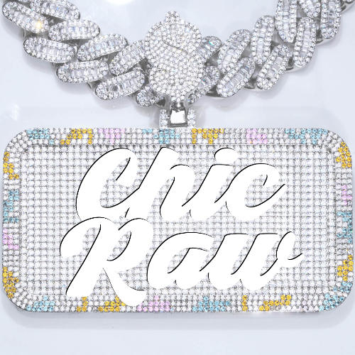 CUSTOM LETTER NECKLACE 3D COLORFUL SQUARE