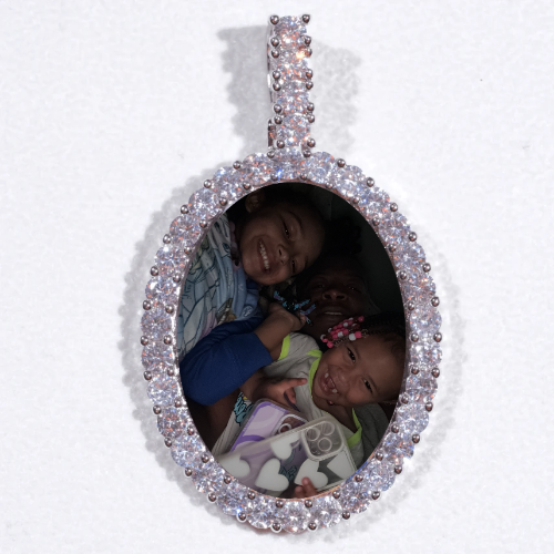 Large 3D Oval Custom Picture Pendant
