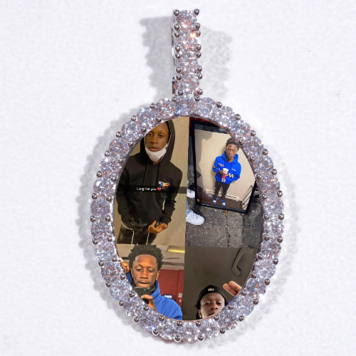 Large 3D Oval Custom Picture Pendant