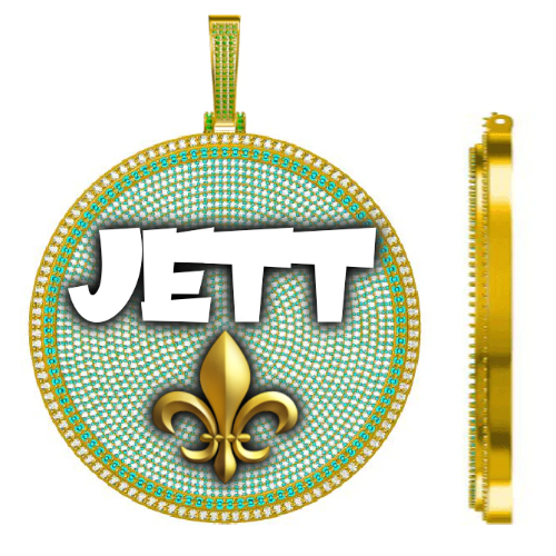 CUSTOM LETTER NECKLACE 3D BIG DISC