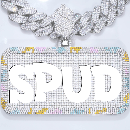 CUSTOM LETTER NECKLACE 3D COLORFUL SQUARE