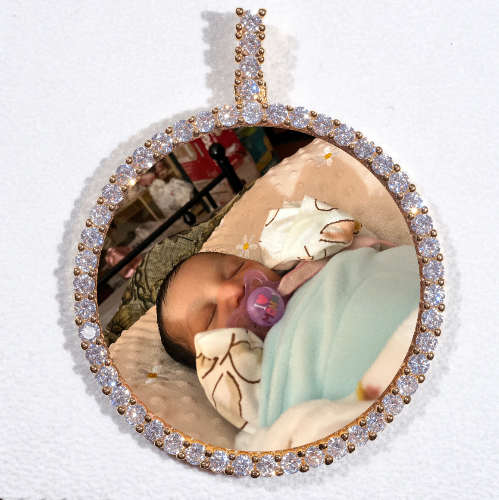 LARGE 3D CIRCLE CUSTOM PICTURE PENDANT