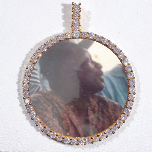 LARGE 3D CIRCLE CUSTOM PICTURE PENDANT