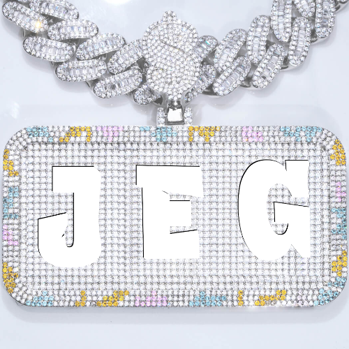 CUSTOM LETTER NECKLACE 3D COLORFUL SQUARE