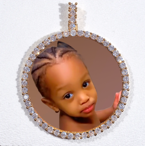 LARGE 3D CIRCLE CUSTOM PICTURE PENDANT