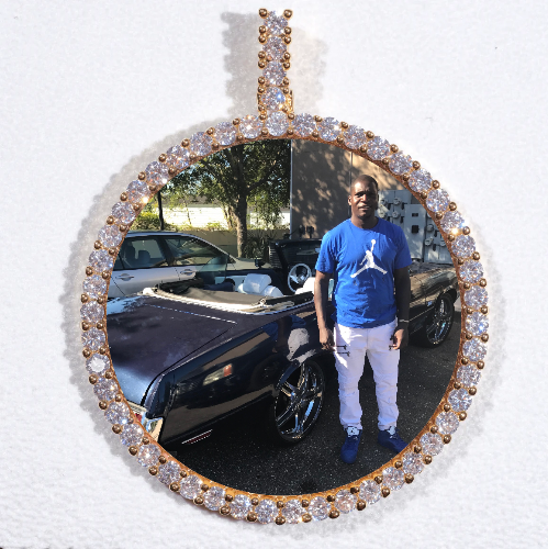 LARGE 3D CIRCLE CUSTOM PICTURE PENDANT