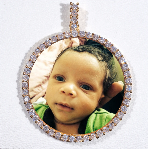 LARGE 3D CIRCLE CUSTOM PICTURE PENDANT