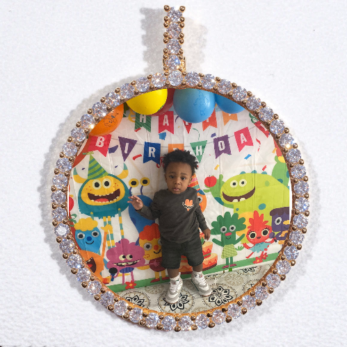 LARGE 3D CIRCLE CUSTOM PICTURE PENDANT