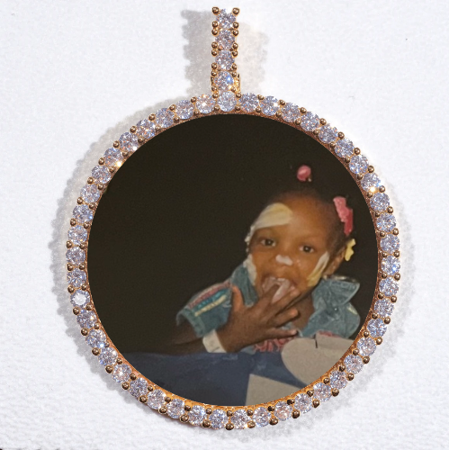 LARGE 3D CIRCLE CUSTOM PICTURE PENDANT