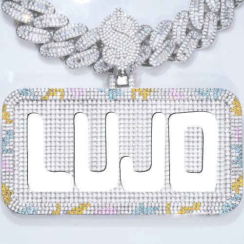 CUSTOM LETTER NECKLACE 3D COLORFUL SQUARE