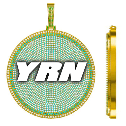 CUSTOM LETTER NECKLACE 3D BIG DISC