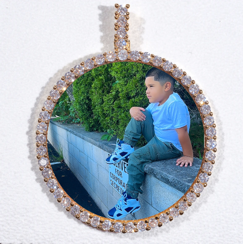 LARGE 3D CIRCLE CUSTOM PICTURE PENDANT