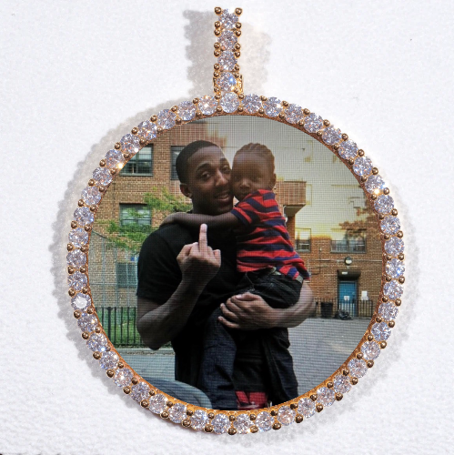 LARGE 3D CIRCLE CUSTOM PICTURE PENDANT