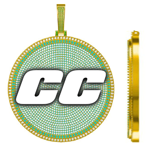 CUSTOM LETTER NECKLACE 3D BIG DISC