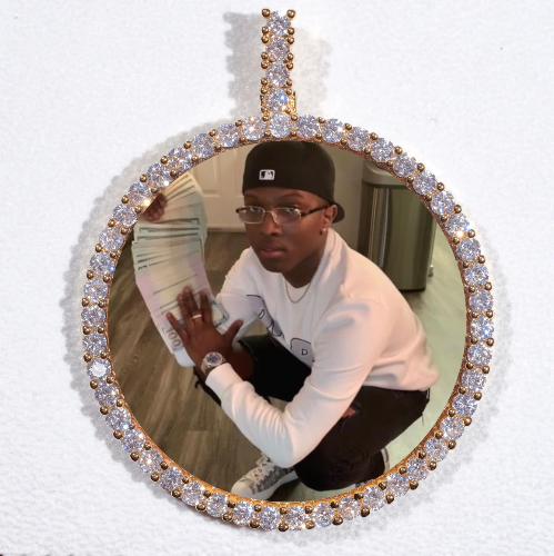 LARGE 3D CIRCLE CUSTOM PICTURE PENDANT