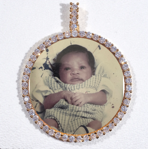 LARGE 3D CIRCLE CUSTOM PICTURE PENDANT