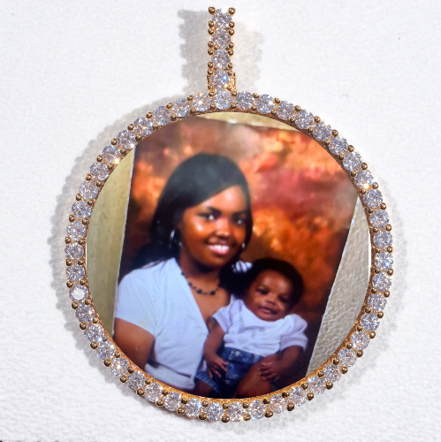 LARGE 3D CIRCLE CUSTOM PICTURE PENDANT