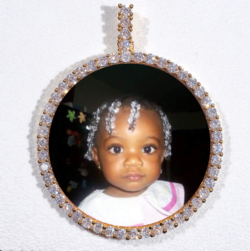 LARGE 3D CIRCLE CUSTOM PICTURE PENDANT