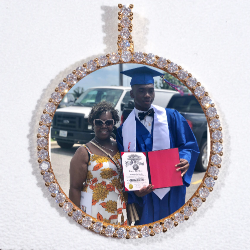LARGE 3D CIRCLE CUSTOM PICTURE PENDANT