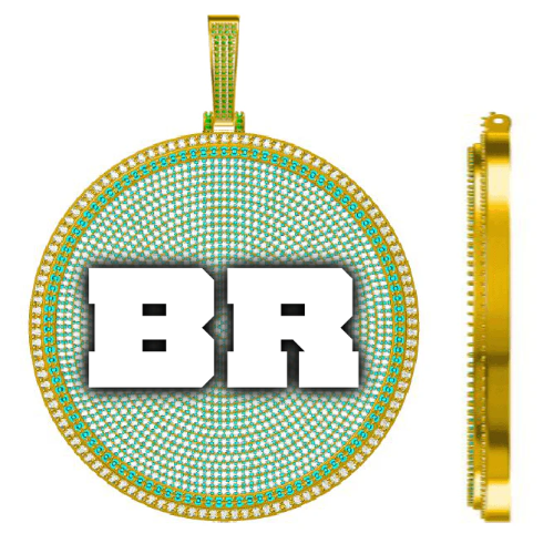 CUSTOM LETTER NECKLACE 3D BIG DISC