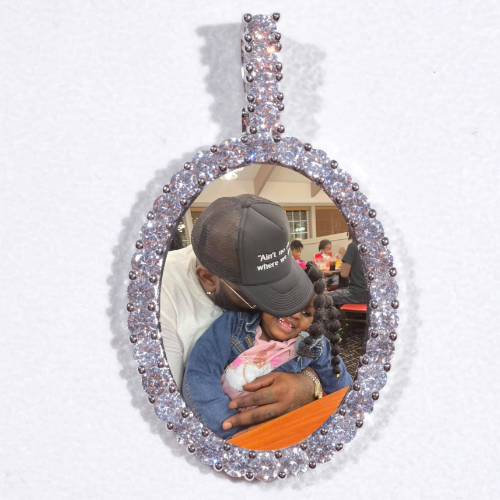 Large 3D Oval Custom Picture Pendant