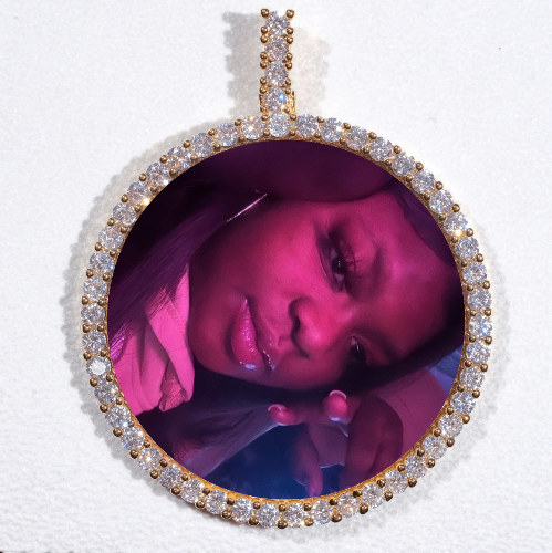 LARGE 3D CIRCLE CUSTOM PICTURE PENDANT